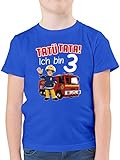 Feuerwehrmann Sam Jungen - Tatü Tata! Ich Bin 3 - rot - 104 (3/4 Jahre) - Royalblau - Tshirt Junge 104 - F130K - Kinder Tshirts und T-Shirt für Jung