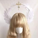 OKMIJN Kronen Lolita Sun Patin Kopfbedeckung Stirnband-gotische weißen Engel Flügel Jungfrau Maria Korn-Kette Barock Tiara Haarschmuck (2)