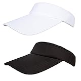 Chalier 2pcs Damen Sonnenschild Visor Sonnenhut Mode Sonnenblende Verstellbar Sonne Visier Cap Atmungsaktiv und Schweißabsorbierend Beach Sonnenhut Sommerhut für Golf Baseball Tennis Herren D