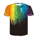 Sportshirt Herren Sommer Mode Regular Fit Rundhals Männer Freizeithemden Kreative 3D Druck Kurzarm T-Shirt Casual Sport Urban Neuheit Shirt MS310 XL