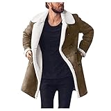 Beudylihy Winerjacke Herren Gefüttert Winter Jacke Bomberjacke Leder Fleecejacke Plüschjacke Hellbraun Jacke Freizeitjacke Übergangsjack Fleece-Innenseite jacken Langarm Mäntel winter eleg