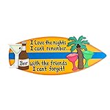 Itrimaka Holzschild Surfbrett Deko Holz Garten Outdoor Klein Wand Strand Themen Dekoration, Gartenhaus Schild Andenken Geschenk Sommer-Themen-Holzschild Hängendes Brett Dekor Carefully