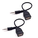 2 Stücke 3.5mm männlicher AUX Audio Stecker aux auf USB Adapter aux Kabel USB Buchse auf 3,5 mm Klinkenstecker Stecker Autoradio Musical Auto Konverter Kab