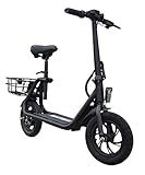 elrofu Mr. Gassi E-Scooter mit Sitz E-Scooter, 25 km/h, 24 Kilometer Reichweite, 15 kg E-Mofa Elektro Moped Elektroroller mit Sitz, E-Roller mit S