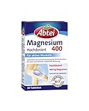 Abtei Magnesium 400 - Magnesiumtabletten hochdosiert - Tabletten zur Aktivierung und Aufrechterhaltung der Muskelfunktionen, vegan - 30 Tab