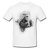 Thranduil in Hobbit 3 T-Shirt Mädchen Frauen, weiß mit Aufdruck