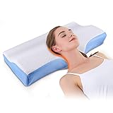 Memory Foam Kissen Nackenkissen Kopfkissen - Orthopädische Pillow mit Ergonomisches Design für HWS Comfort Schlafkissen Nackenstützkissen Sleep Neck Support Kopf Schlafen für Sofa Seitenschläfer Weiß