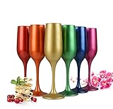 Sendez 6 Sektgläser 200ml Metall-Optik Sektkelche Champagner Proseccoglas Sektg