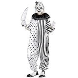 Widmann - Kostüm Killer Pierrot, Overall, Killer Clown, Evil Joker, Horror, Halloween, Karneval, Mottoparty