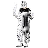 Widmann - Kostüm Killer Pierrot, Overall, Killer Clown, Evil Joker, Horror, Halloween, Karneval, Mottoparty