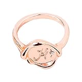 Buchstaben RoséGold Ring Damen Personalisierte Siegelring Pinky Ring Damen Mit Buchstabe Stein Zirkonia Geburtsstein Rosegold Gold Schmuck Geschenk FüR Mama Freundin Paar F