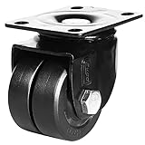 Lenkrollen mit bremse Zweireihige Nylonräder Eingebauter Ball 360°-Drehung Doppel-Zifferblatt-Design Verbreitete Doppelradfläche Rollen mit Niedrigem Schwerpunkt (1,6 Zoll)(Size:1.6inch,Color:4pcs)