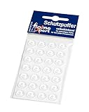 Home Xpert 28er Pack Schutzpuffer, Anschlagpuffer, Möbelpuffer, Anschlagdämpfer, Elastikpuffer, flach, transparent, selbstklebend, Ø 12 mm, Höhe 1,5