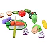 Sharplace 12 Stück Schneiden Spielzeug Spiel Simulation Mini Holz für die Küche Kleinkinder im frühen Alter - Gemü
