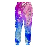 Pink Blue Feather Sport Fitness Hose Casual 3D Printed Funny Big Size Herren Sweatpants Jogging, gold, 41-44.5
