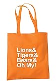 illustratedidentity Lions & Tiger & Bears & Oh My! Tragetasche mit langen Henkeln, 37,5 x 42 cm, Orange, Einheitsgröß