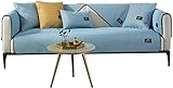 Ecksofa Sofaschoner,Ledersofabezug, rutschfestes Universal-Sofakissen für alle Jahreszeiten, geeignet für das Home-Office-Wohnzimmer,Blau,90*160
