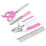 KUMAYES Krallenschere für Hunde Profi Krallenzange Edelstahl Krallenzange Hohe Qualität Krallenpflege Schneider für Haustiere Krallenpflege für Kleintiere (Rosa)