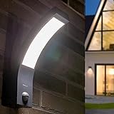BROLLUX LED Außenleuchte mit Bewegungsmelder IP54 10W Sensorlampe Wandleuchte W