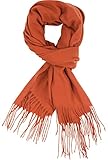 fashionchimp ® Damen-Schal mit Zierfransen,warm und flauschig, kratzfrei, Winter-Schal mit Kaschmir (Terracotta)