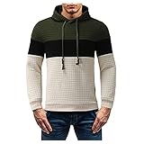 Vexiangni Herren Hoodie Langarm Kapuzenpullover Farbblock Sweatshirt Regular Fit Kapuzenjacke mit Fleece Gefütterte für Winter Jacket Freizeitjacke Windbreaker Herbst Outdoorjack