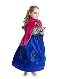 ELSA & ANNA® Mädchen Prinzessin Kleid Verrücktes Kleid Partei Kostüm Outfit DE-DRESS308-SEP (5-6 Years - Size Code 40, DE-SEP308)