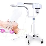 Lupe, LED Vergrößerungslampe Gesichtsdampfer, Professioneller 2 in 1 Nebel Gesichtsdampfer Maschine Luftbefeuchter Feuchtigkeitsspendende Hautpflege für zu Hause Salon Spa Schönheitsgeräte mit R