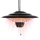 IW.HLMF Outdoor-Heizung Terrasse, hängende Decken-Heizung Stehende Halogen-Heizung 2 Gänge einstellbare elektrische Heizung Lichter 2500W für Indoor-G