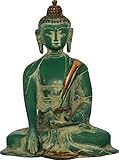 Exotic India The Union of Samsara and Nirvana - Tibetan Buddhist - Brass Sculpture - Color Green Gold C