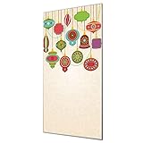 banjado® Glas Magnettafel mit 4 Magneten - Magnetwand 120x60cm mit Motiv Weihnachtskugeln - Memoboard/Pinnwand magnetisch, beschreibbar, perfekt für die Küche - Magnetboard auch als Wandbild/W