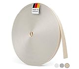 BAUHELD® 50m Rolladengurt 14mm 20mm 23mm [Made in Germany] - Für Rolläden an Türen und Fenster geeignet [Hohe Reißfestigkeit und UV-Stabilität] Rolladen-Gurtband Rolle in Grau Weiß Beige B