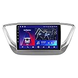 ADMLZQQ Android 10.0 Auto Audio Stereo Radio für Hyundai Solaris 2 2017-2018 GPS-Navigation Eingebauter 4G/Carplay/DSP Bluetooth USB WiFi 4G Lenkradsteuerung Rückfahrkamera,A,8core 4G+WiFi: 4+64G