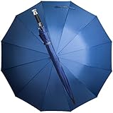 La Farrell Regenschirm XXL, Stockschirm, Golfschirm, Automatik, groß, blau, mit Schutzhülle, Ø ca.120 cm, für 2 Personen, 12 Rippen, extrem Sturmfest und extra stab