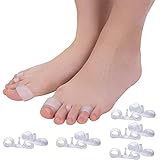 LEZED Gel Zehenspreizer Hallux Valgus Zehenteiler Gel Zehentrenner Zehenschutz Zehenspreizer Hallux Korrektur Silikon Zehen Abstandhalter für überlappende Zehen, Hammerzehen, Schmerzlinderug 5 p