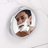 iDesign Kosmetikspiegel mit Saugnapf, kleiner beschlagfreier Duschspiegel aus verchromtem Metall, runder Rasierspiegel für Bad und Dusche, silberfarb