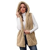 Damen Fleece Weste Herbst Winter Warm Shaggy Cardigan Mäntel Komfortable Frontoffene Oberbekleidung Weiche Vintage Oberbekleidung