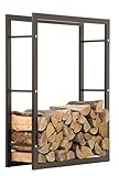 CLP Kaminholzregal Keri In Metall-Optik In Matt Schwarzem Design | Stabiles Metall-Gestell In 8 Größen I ohne Rückwand, Größe:25x80x100