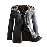 BOTCAM Kapuzenjacke Damen Oversize Vintage Leichte Outdoorjacke Frauen Casual Einfarbig Langarm Lose Lässige Cardigan Damen Lang Mit Kapuze Winterjacke Warm Gefüttert Funktionsjacke H