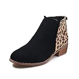 Zarupeng Damen Stiefelette Damen Mode-Stiefel Stiefeletten Winterstiefel Damen Gefüttert Wasserdicht Winterschuhe Flach Rutschfeste Warme Schneestiefel Casual W