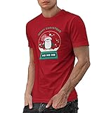 MyMaxxi | Weihnachtsfest Kleidung Herren T Shirts | Merry Christmas Pengu | Farbe schwarz Gr. M | T-Shirts mit Druck | Oberteile Bedruckt | Frohe Weihnachten wünschen wir Ihnen!