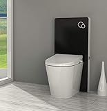 Schwarzglas Sanitärmodul für Stand-WC inkl. Betätigungsp