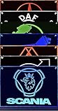 LED-Schild kompatibel mit Mercedes Stern, 20x15 cm ✓ Ideale Geschenkidee ✓ Lasergraviert | Edles Leuchtschild als Truck-Accessoire | Beleuchtetes Schild für den 24Volt-Anschluss |