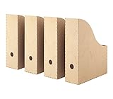Knuff IKEA Zeitschriftenhalter, Birkensperrholz natur [4er-Set] für Büro oder Zuhause, Bücherregal für Zeitungen, Zeitschriften, Papier, Aktenordner, zur Aufbewahrung