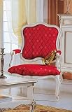 Casa Padrino Luxus Barock Sessel Rot/Weiß/Silber - Handgefertigter Wohnzimmer Sessel - Barock Wohnzimmer Möbel - Luxus Qualität - Made in Italy