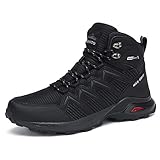 Dannto Herren Wanderschuhe Outdoor Sneaker Rutschfeste Traillaufschuh Winterstiefel für Trekking Camping Sportschuh (Schwarz,42)