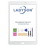 Glas für Samsung Galaxy Tab S2 9.7 T810 T815 Frontglas Außenscheibe SM-T810 SM-T815 Bildschirm-Ersatz-Set mit kostenlosem Reparaturwerkzeug (kein Touchscreen-Digitizer und kein LCD) (weiß)