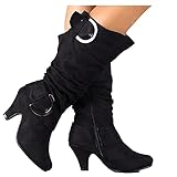 Stiefeletten Damen Damen Sommer Overknee Stiefel,Modische Spitze Zehen Schwarz Sexy Spitze Über Dem Knie Lange Stiefel, Mit Einer Absatzhö