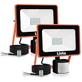 25W LED Strahler mit Bewegungsmelder, 2 Stücke 2300LM 6500K LED Fluter Kaltweiß Superhell Außenstrahler, IP66 Wasserdicht LED Flutlicht, LED Scheinwerfer für Garten, Innenhöfe, Garage, H