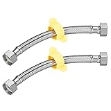 Verbindungsschlauch 2 stücke Wasserhahn Versorgungsleitung Stecker Badezimmerzubehör 1/2 Zoll IPS. Weiblich x 1/2 Zoll IPS. Weibliche 8 Zoll geflochtene 304 Edelstahlschlauch Wasserleitung