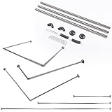Hamimelon 3tlg. Edelstahl Winkelstange Duschvorhangstange Teleskop-Duschvorhangstange Winkelstange U Form/L Form UNIVERSALSTANGE 90CM
